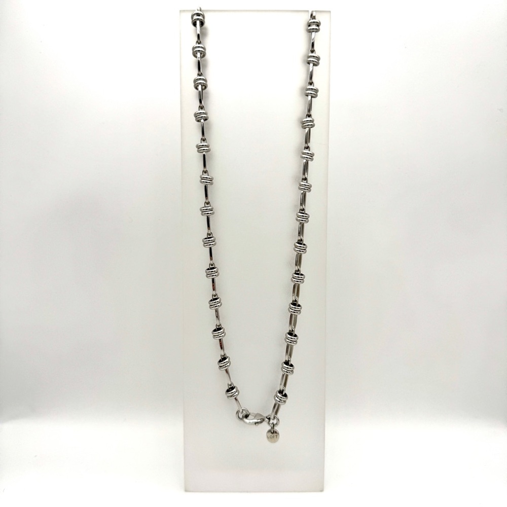 LOFT Long Silver Link Chain Necklace - Picture 3 of 4